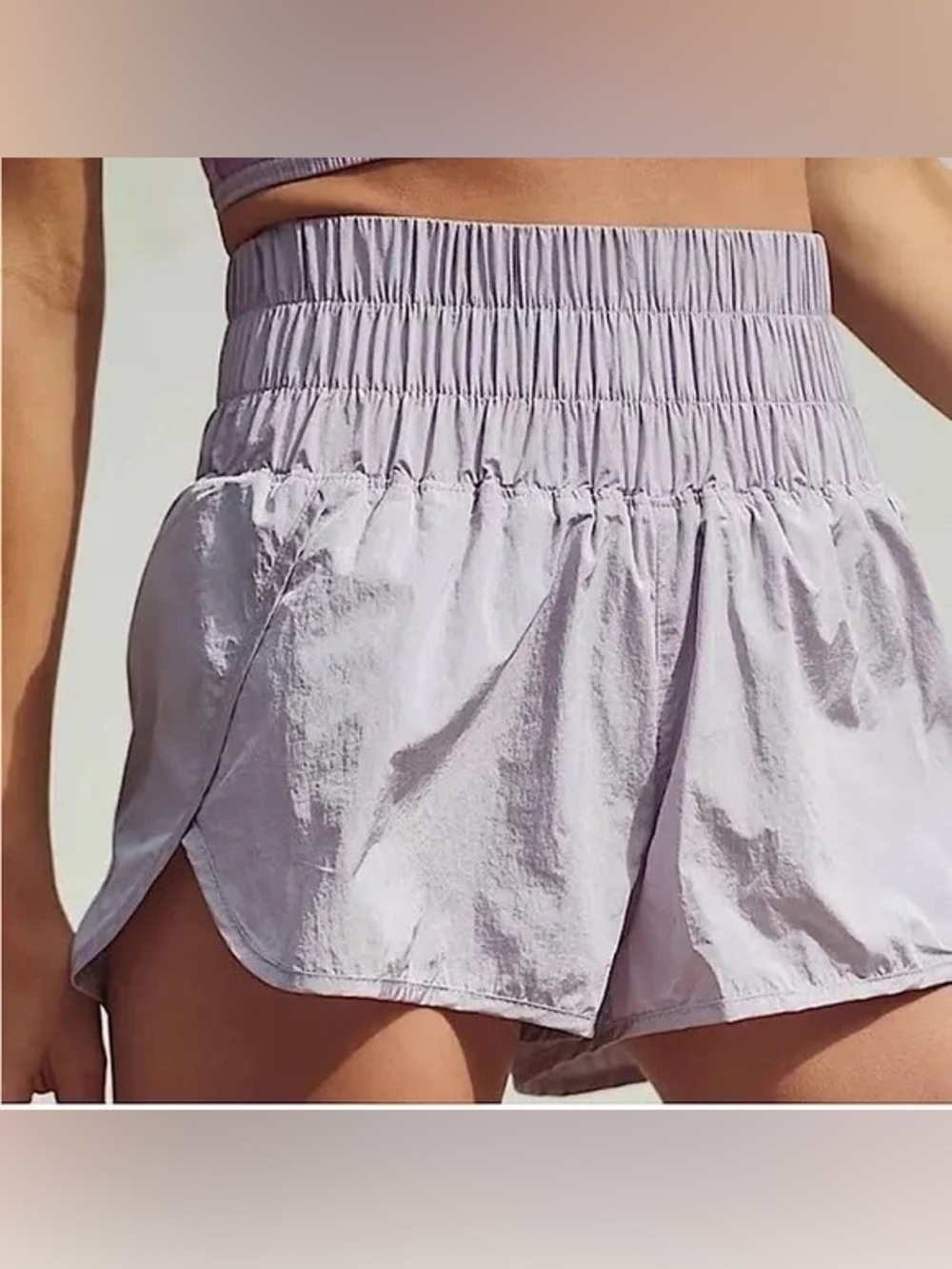 Free People Lilac High-Waist Active Shorts